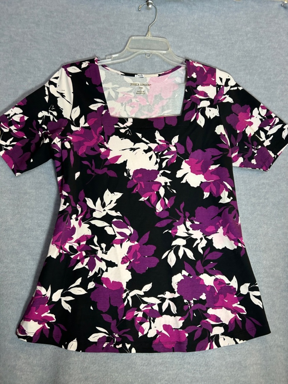 JESSICA LONDON Office Career Floral Super Stretchy Versatile Top